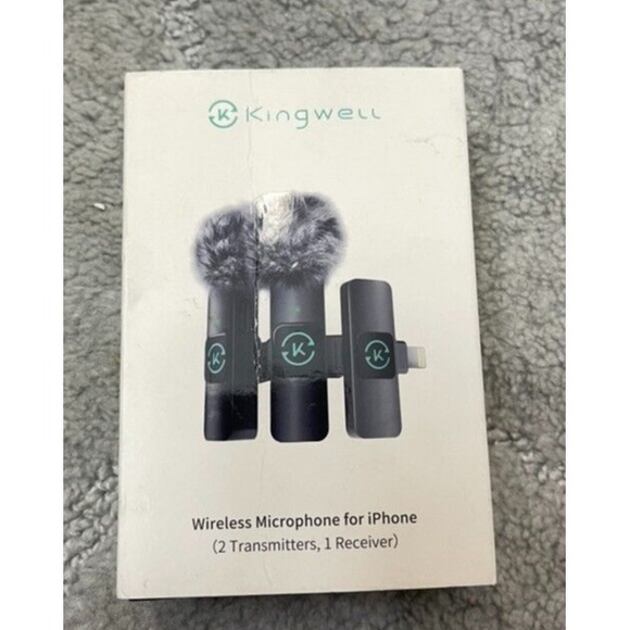 Kingwell‎ Wireless Lavalier tech Microphone for iPhone , 2 Mini Microphones - Picture 1 of 5